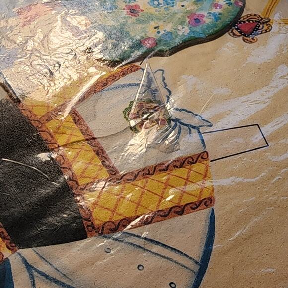 Blonde Hair Girl Paper Doll Flower Bouquet Pelican Blanc Vintage 1970 NOS Sealed - Picture 3 of 11